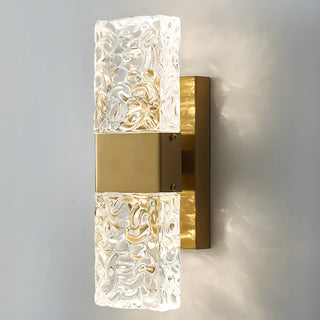 Outdoor Geometric Clear Crystal Up Down Wall Sconce Zawala Image - 17