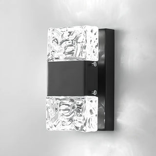 Outdoor Geometric Clear Crystal Up Down Wall Sconce Zawala Image - 19