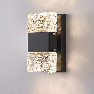 Outdoor Geometric Clear Crystal Up Down Wall Sconce Zawala Image - 21