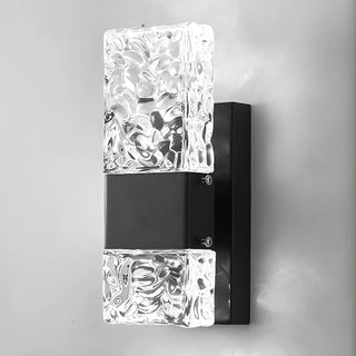 Outdoor Geometric Clear Crystal Up Down Wall Sconce Zawala Image - 22