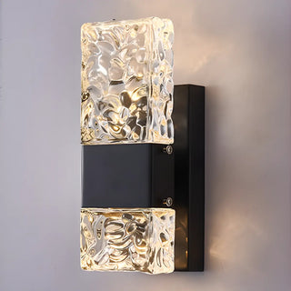 Outdoor Geometric Clear Crystal Up Down Wall Sconce Zawala Image - 23