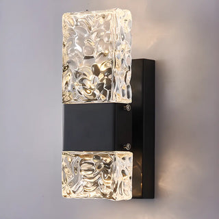 Outdoor Geometric Clear Crystal Up Down Wall Sconce Zawala Image - 24