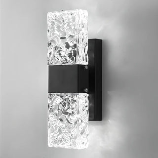 Outdoor Geometric Clear Crystal Up Down Wall Sconce Zawala Image - 25