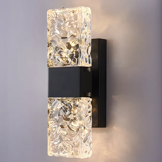 Outdoor Geometric Clear Crystal Up Down Wall Sconce Zawala Image - 26