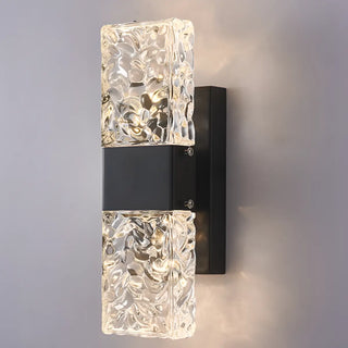 Outdoor Geometric Clear Crystal Up Down Wall Sconce Zawala Image - 27