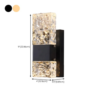 Outdoor Geometric Clear Crystal Up Down Wall Sconce Zawala Image - 31