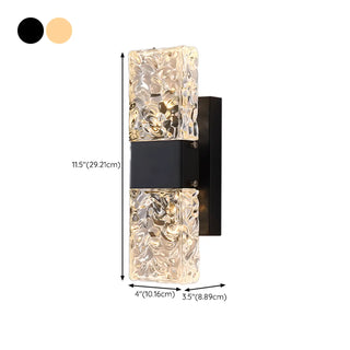 Outdoor Geometric Clear Crystal Up Down Wall Sconce Zawala Image - 32