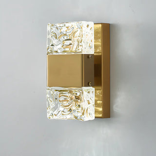 Outdoor Geometric Clear Crystal Up Down Wall Sconce Zawala Image - 5