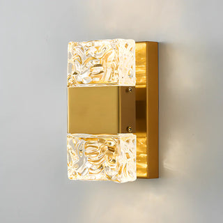 Outdoor Geometric Clear Crystal Up Down Wall Sconce Zawala Image - 6