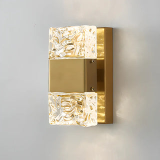 Outdoor Geometric Clear Crystal Up Down Wall Sconce Zawala Image - 7