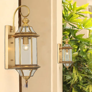 Vintage Brass Outdoor Waterproof Wall Lantern Light Zawala Image - 1