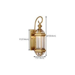 Vintage Brass Outdoor Waterproof Wall Lantern Light Zawala Image - 17