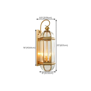 Vintage Brass Outdoor Waterproof Wall Lantern Light Zawala Image - 18