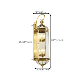 Vintage Brass Outdoor Waterproof Wall Lantern Light Zawala Image - 19