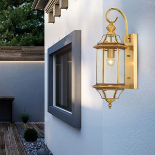 Vintage Brass Outdoor Waterproof Wall Lantern Light Zawala Image - 2