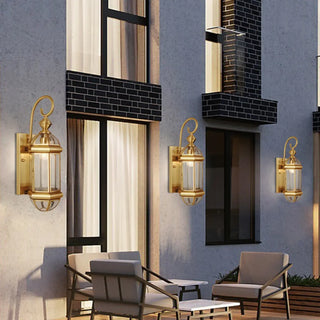 Vintage Brass Outdoor Waterproof Wall Lantern Light Zawala Image - 3