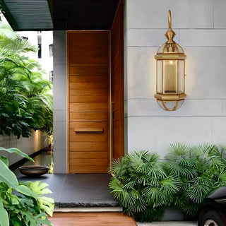 Vintage Brass Outdoor Waterproof Wall Lantern Light Zawala Image - 4