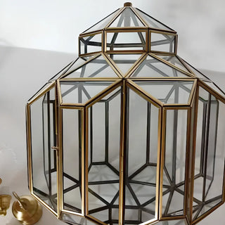 ZOWALA - Outdoor Glass Gold Lantern Adjustable Chain Chandelier Image - 8