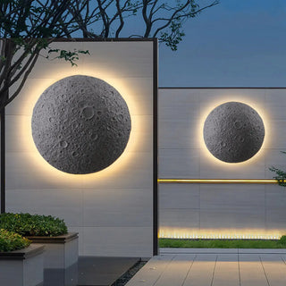 Outdoor Grey Waterproof LED Metal Moon Wall Lamp Zawala Image - 1