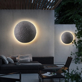 Outdoor Grey Waterproof LED Metal Moon Wall Lamp Zawala Image - 2