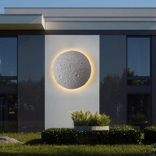 Outdoor Grey Waterproof LED Metal Moon Wall Lamp Zawala Image - 3