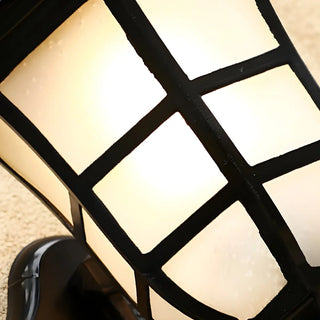Industrial Black Glass Outdoor LED Wall Lantern Light Zawala Image - 10