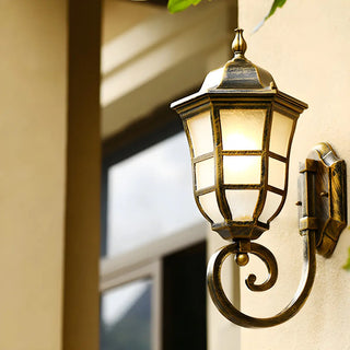 Industrial Black Glass Outdoor LED Wall Lantern Light Zawala Image - 2