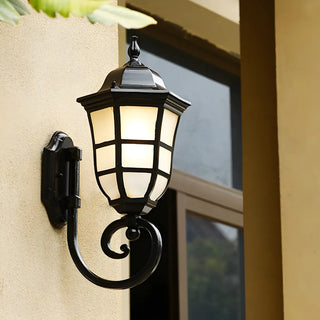 Industrial Black Glass Outdoor LED Wall Lantern Light Zawala Image - 3