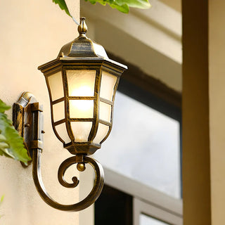 Industrial Black Glass Outdoor LED Wall Lantern Light Zawala Image - 4