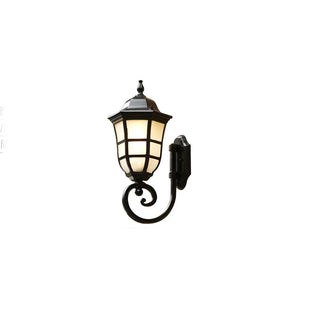 Industrial Black Glass Outdoor LED Wall Lantern Light Zawala Image - 5