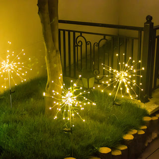 Solar Fiber Optic Garden Fireworks Landscape Lighting Zawala Image - 1