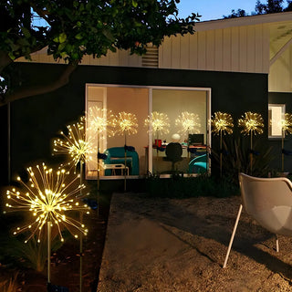 Solar Fiber Optic Garden Fireworks Landscape Lighting Zawala Image - 2