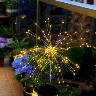 Solar Fiber Optic Garden Fireworks Landscape Lighting Zawala Image - 3