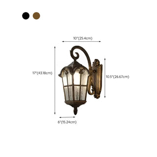 Waterproof Black Lantern LED Outdoor Wall Sconce Zawala #size