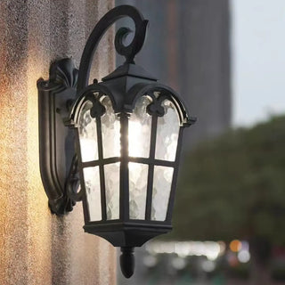 Waterproof Black Lantern LED Outdoor Wall Sconce Zawala Image - 2