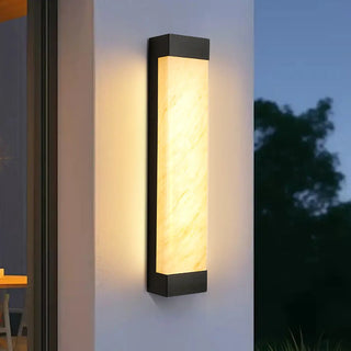 Modish Rectangle Outdoor Wall Light Black Warm Light Zawala Image - 1
