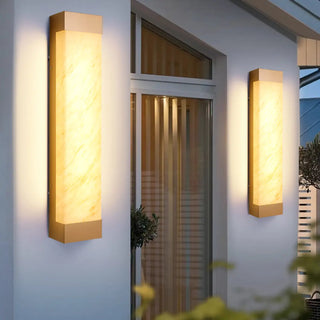 Modish Rectangle Outdoor Wall Light Black Warm Light Zawala Image - 2