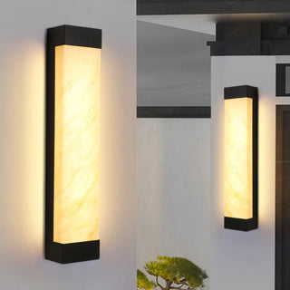 Modish Rectangle Outdoor Wall Light Black Warm Light Zawala Image - 3