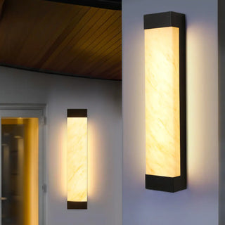 Modish Rectangle Outdoor Wall Light Black Warm Light Zawala Image - 4