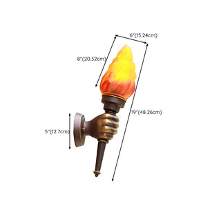 Modern Torch Shape Orange Glass Outdoor Wall Sconce Zawala #size
