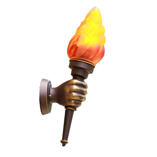 Modern Torch Shape Orange Glass Outdoor Wall Sconce Zawala Image - 6