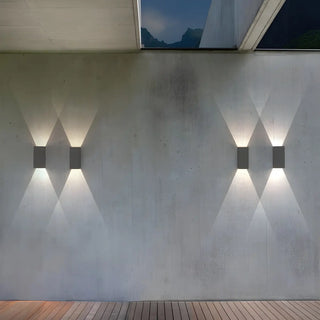 Modern Geometric Metal Outdoor Up Down Wall Light Zawala Image - 3