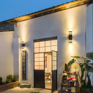 Rectangular Black LED Outdoor Up Down Wall Lights Zawala Image - 1