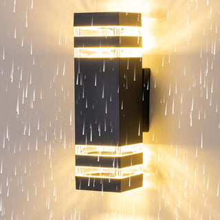 Rectangular Black LED Outdoor Up Down Wall Lights Zawala Image - 10