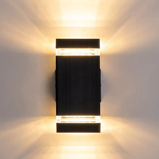 Rectangular Black LED Outdoor Up Down Wall Lights Zawala Image - 11