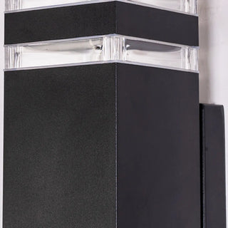 Rectangular Black LED Outdoor Up Down Wall Lights Zawala Image - 13