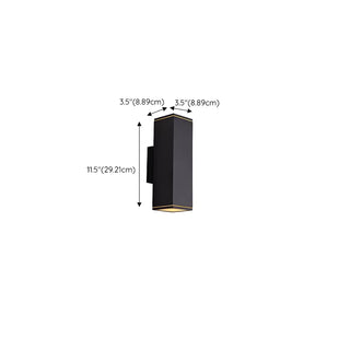 Rectangular Black LED Outdoor Up Down Wall Lights Zawala #size