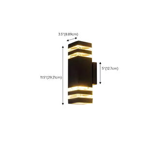 Rectangular Black LED Outdoor Up Down Wall Lights Zawala Image - 16