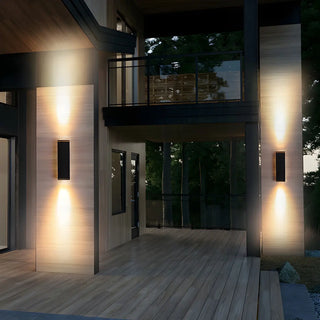 Rectangular Black LED Outdoor Up Down Wall Lights Zawala Image - 2