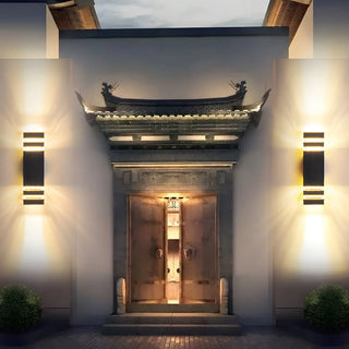 Rectangular Black LED Outdoor Up Down Wall Lights Zawala Image - 3